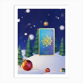 A High Definition Digital Render Of A Sleek Card Lit With Festive Light Dressed In Rich Holiday Co Art Print