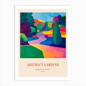 Colourful Gardens Mirabell Palace Gardens Austria 4 Red Poster Art Print