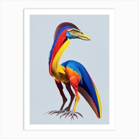 Compsognathus 1 Primary Colours Dinosaur Art Print