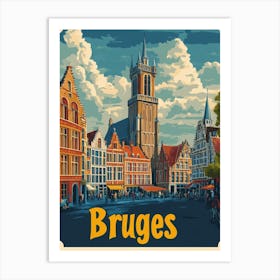 Aihrgdesign A Vintage Travel Poster Of Bruges 1 Art Print