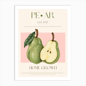 Pear Fruit Mid Century Art Print