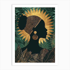 Silhouette Of African Woman 18 Art Print