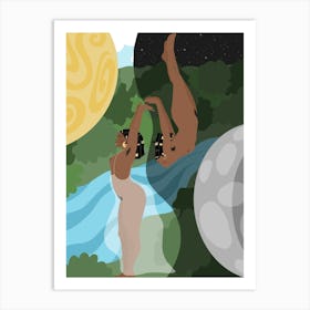 Healing Poster about the Sun and the Moon Art Print