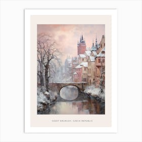 Dreamy Winter Painting Poster Cesky Krumloy Czech Republic 2 Art Print