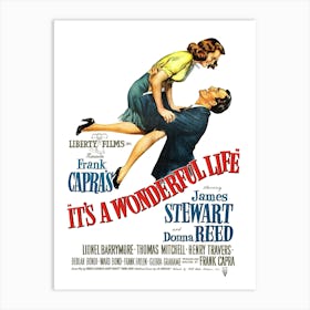 James Stewart Movie Poster, Its A Wonderful Life Art Print