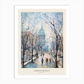 Winter City Park Poster Parque Mexico Mexico City Art Print