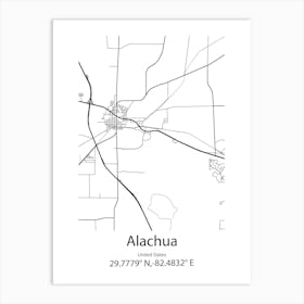 Alachua,United States Minimalist Map Art Print