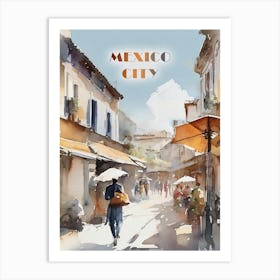 Watercolor Of Mexico City Art Print