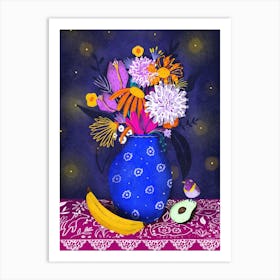 Still Life Avocado & Banana Art Print