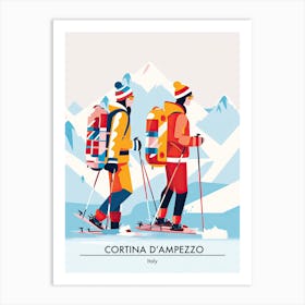 Cortina D Ampezzo   Italy, Ski Resort Poster Illustration 3 Art Print