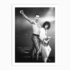 Freddie Mercury And Brian May, Wembley 1984 Art Print