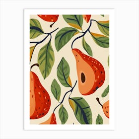 Pear Pattern Illustration 3 Art Print