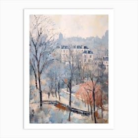 Winter City Park Painting Parc Des Buttes Chaumont Paris France 1 Art Print