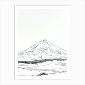 Cotopaxi Ecuador Line Drawing 5 Art Print