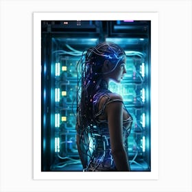 Cybernetic Brain Connectivity Seamlessly Connecting Human Intellect With Ai And Robotics Neural Syn (4) Art Print