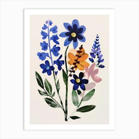 Painted Florals Lilac 1 Art Print