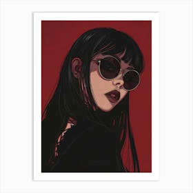 Girl With Sunglasses 373 Art Print