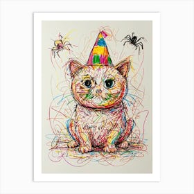 Birthday Cat 2 Art Print