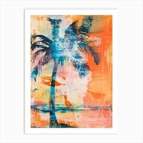 Palm Tree At Sunset Art Print