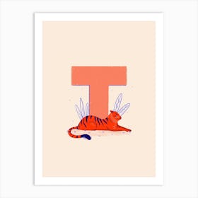 Letter T Tiger Art Print