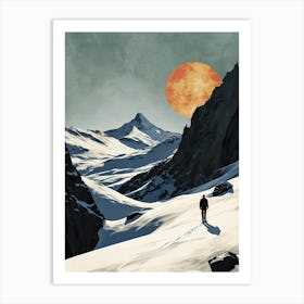 Walk In The Mountains, Boho Art Art Print