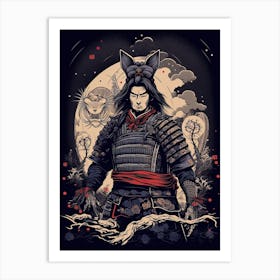 Samurai Edo Kiriko Illustration 4 Art Print