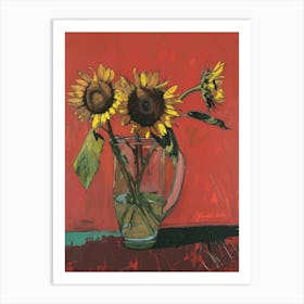 Sunflowers In A Vase 22 Art Print