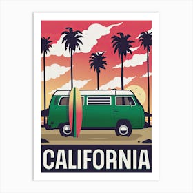 California Van Travel Art Print