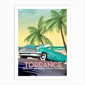 Torrance Los Angeles County Travel map Art Print