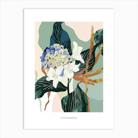 Colourful Flower Illustration Poster Hydrangea 4 Art Print