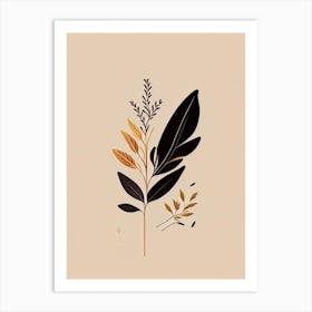 Licorice Root Spices And Herbs Retro Minimal 3 Art Print