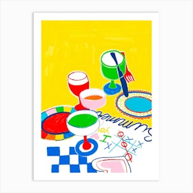 Games at the dinner table Art Print