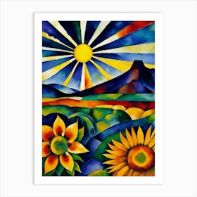Morning Sunflowers 1 Art Print