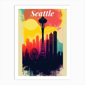 Travel Poster Wall Art Seattle. Art Print