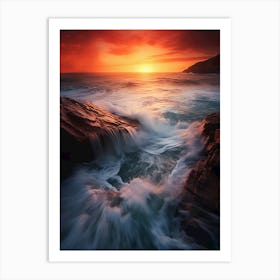 Sunset Over The Ocean 2 Art Print