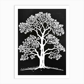 Elm Tree Simple Geometric Nature Stencil 1 1 Art Print