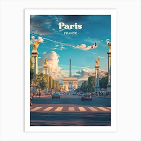 Paris France Boulevard Travel Art Art Print