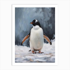 Adlie Penguin Cuverville Island Oil Painting 4 Art Print