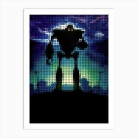 The Iron Giant In Style Dots Art Print