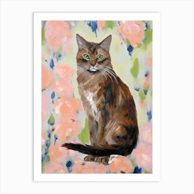 A Somali Cat Painting, Impressionist Painting 3 Art Print