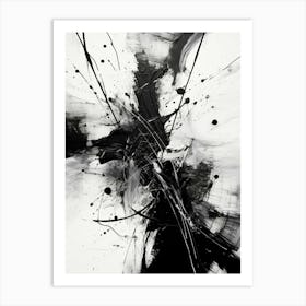 Connection Abstract Black And White 4 Art Print
