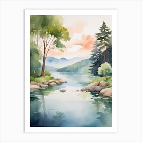 Watercolor Landscape Painting 4 Art Print