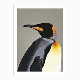King Penguin Petermann Island Minimalist Illustration 1 Art Print