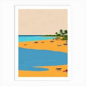 Grace Bay Beach Turks And Caicos Midcentury Art Print