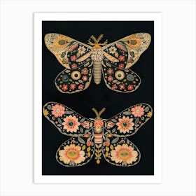 Nocturnal Butterfly William Morris Style 5 Art Print