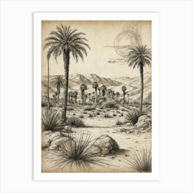 Palm Trees In The Desert Art Print