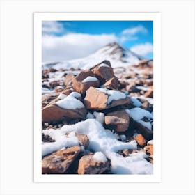 Snowy Stones in the Mountains Art Print