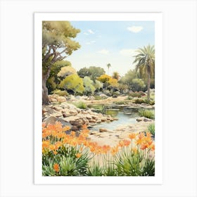 San Diego Botanic Garden Usa Watercolour  Art Print