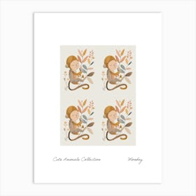 Cute Animals Collection Monkey 4 Art Print