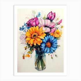 Flowers In A Vase 136 Art Print